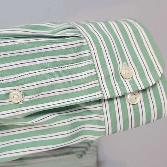 Ralph Lauren green stripe button down shirt - Picture 5 of 8